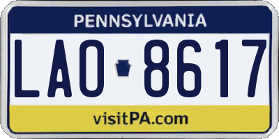 PA license plate LAO8617