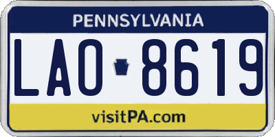 PA license plate LAO8619
