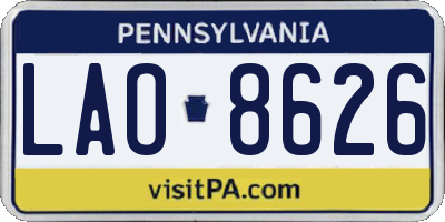 PA license plate LAO8626