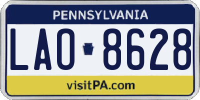 PA license plate LAO8628