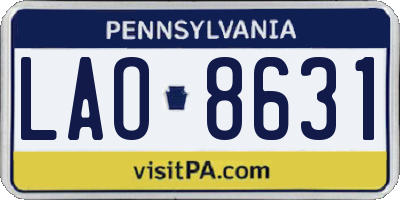 PA license plate LAO8631