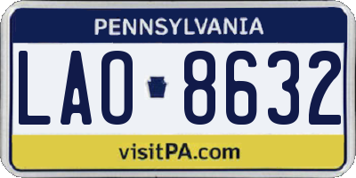 PA license plate LAO8632