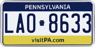 PA license plate LAO8633