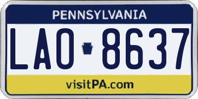 PA license plate LAO8637