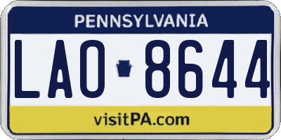 PA license plate LAO8644