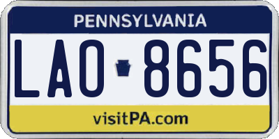 PA license plate LAO8656