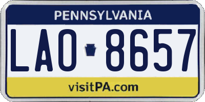 PA license plate LAO8657