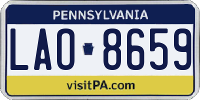 PA license plate LAO8659