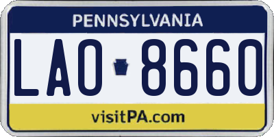PA license plate LAO8660