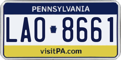 PA license plate LAO8661