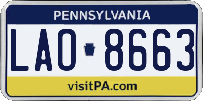 PA license plate LAO8663