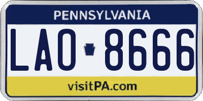 PA license plate LAO8666