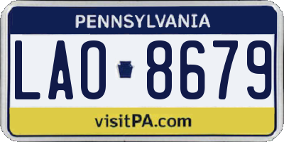 PA license plate LAO8679