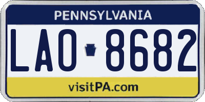 PA license plate LAO8682