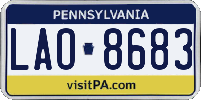 PA license plate LAO8683