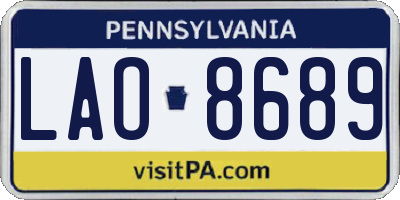 PA license plate LAO8689