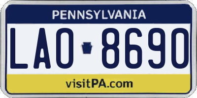 PA license plate LAO8690