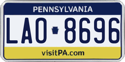 PA license plate LAO8696