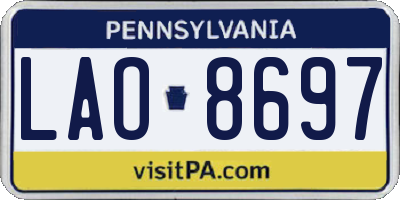 PA license plate LAO8697