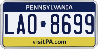 PA license plate LAO8699