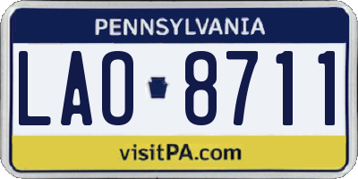 PA license plate LAO8711