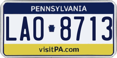 PA license plate LAO8713