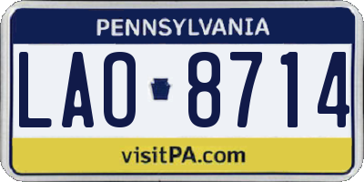 PA license plate LAO8714