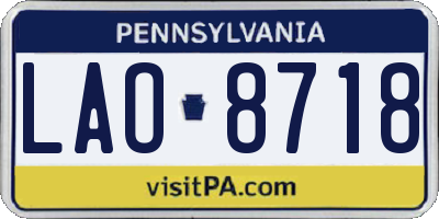 PA license plate LAO8718