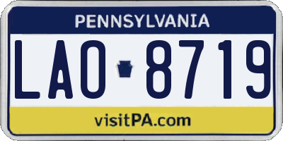 PA license plate LAO8719