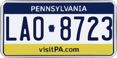 PA license plate LAO8723