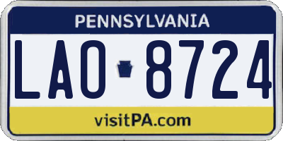 PA license plate LAO8724