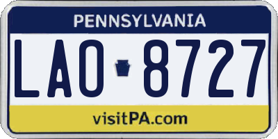 PA license plate LAO8727