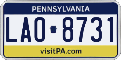 PA license plate LAO8731