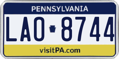PA license plate LAO8744