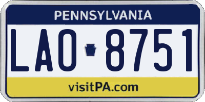 PA license plate LAO8751