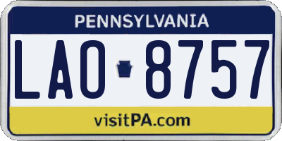 PA license plate LAO8757