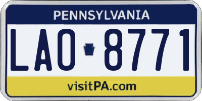 PA license plate LAO8771