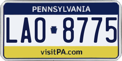 PA license plate LAO8775