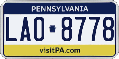 PA license plate LAO8778