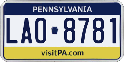 PA license plate LAO8781