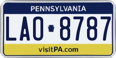 PA license plate LAO8787