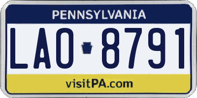 PA license plate LAO8791