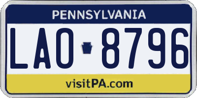 PA license plate LAO8796