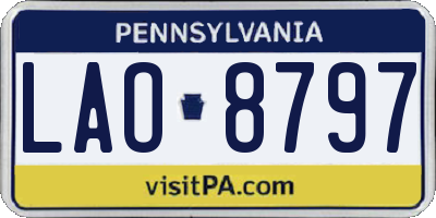 PA license plate LAO8797