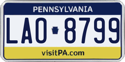 PA license plate LAO8799