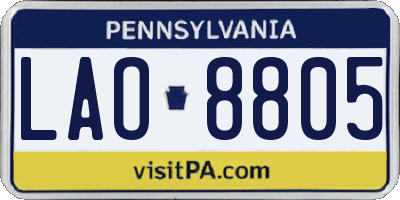 PA license plate LAO8805