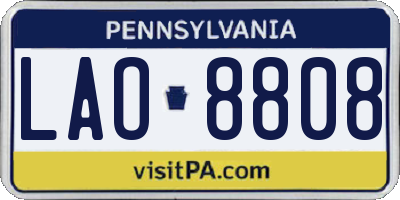 PA license plate LAO8808