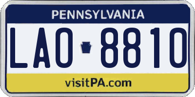 PA license plate LAO8810