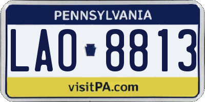 PA license plate LAO8813