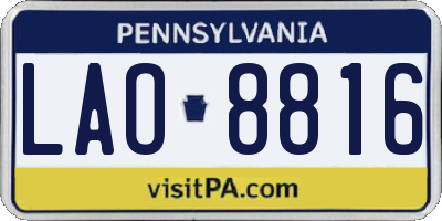 PA license plate LAO8816